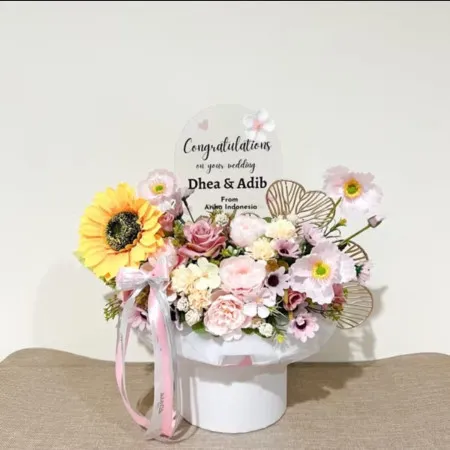 Bloom Box Akrilik Ucapan Wedding Jayanti